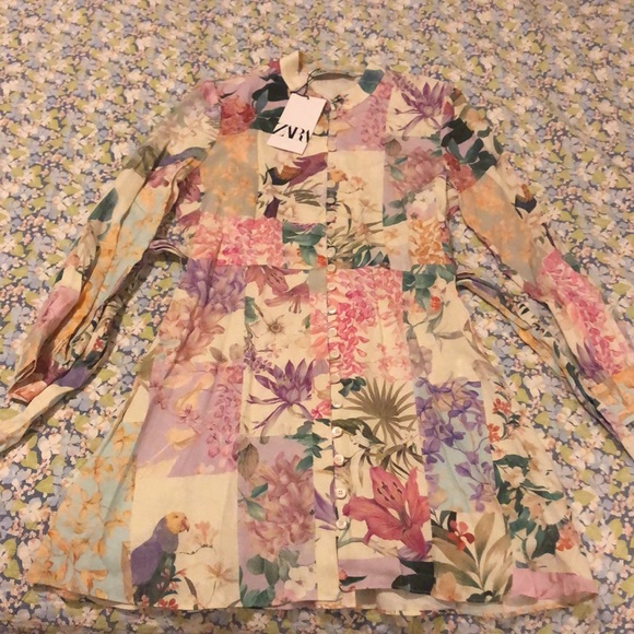 ZARA SS21 FLORAL PRINT MINI DRESS Multicolored 087 - Picture 9 of 9